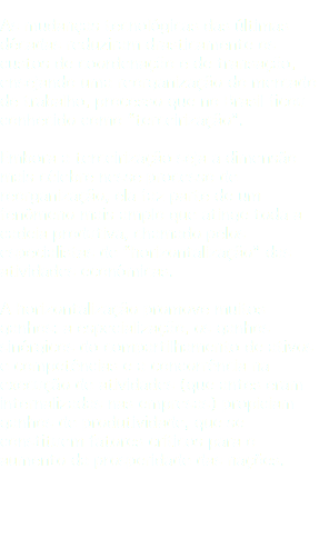  As mudanças tecnológicas das últimas décadas reduziram drasticamente os custos de coordenação e de transação, ensejando uma reorganização do mercado de trabalho, processo que no Brasil ficou conhecido como “terceirização”. Embora a terceirização seja a dimensão mais célebre nesse processo de reorganização, ela faz parte de um fenômeno mais amplo que atinge toda a cadeia produtiva, chamado pelos especialistas de “horizontalização” das atividades econômicas. A horizontalização promove muitos ganhos: a especialização, os ganhos sinérgicos do compartilhamento de ativos e competências e a concorrência na execução de atividades (que antes eram internalizadas nas empresas) propiciam ganhos de produtividade, que se constituem fatores críticos para o aumento da prosperidade das nações. 